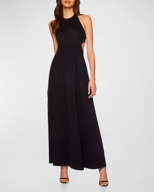 Susana Monaco Sleeveless Halter Snap Maxi Dress | Neiman Marcus