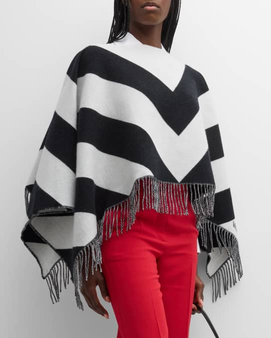 Valentino Garavani Chevron Stripe Wool Cashmere Shawl