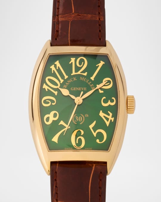Franck Muller Cintree Curvex 18K Yellow Gold Green Automatic Watch