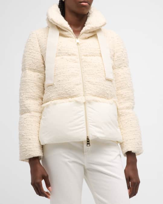 Herno Lux Boucle Mixed Media Bomber Jacket Neiman Marcus