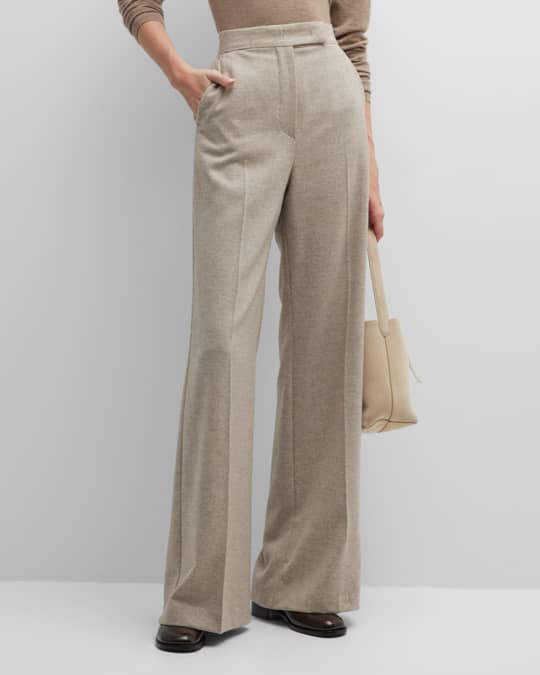 Max Mara Pontiac Cashmere-Blend Wide-Leg Trousers | Neiman