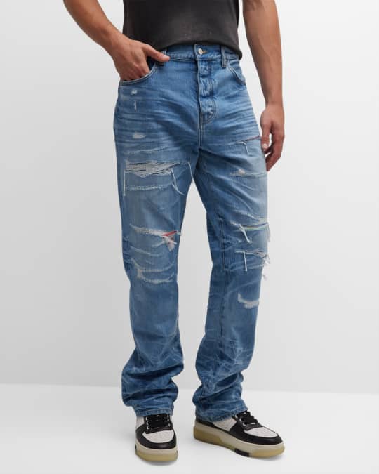 期間限定 セール - 売れ筋ランキングをチェック Jeans Patch Aloha Straight-Leg Men's Amiri | Marcus Neiman デニム/ジーンズ