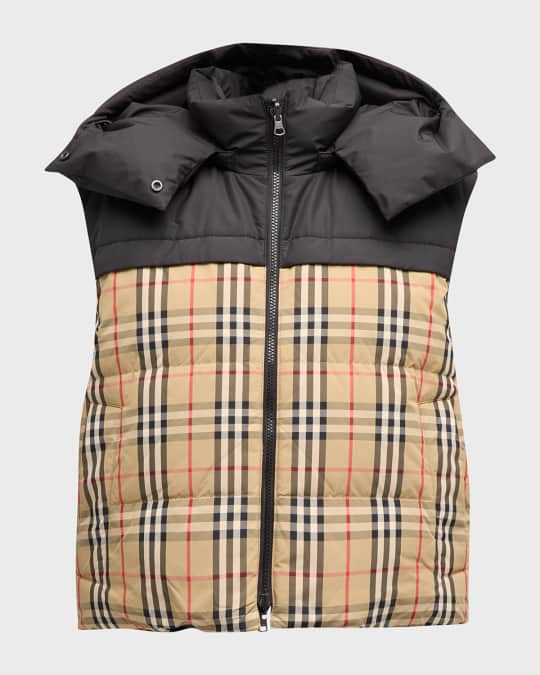 Coles Reversible Check Hooded Puffer Vest