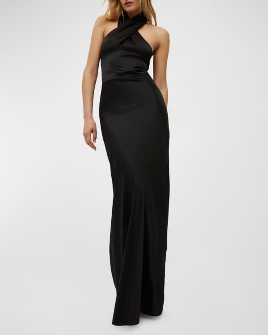 Veronica Beard Alberta Silk Halter Maxi Dress | Neiman Marcus