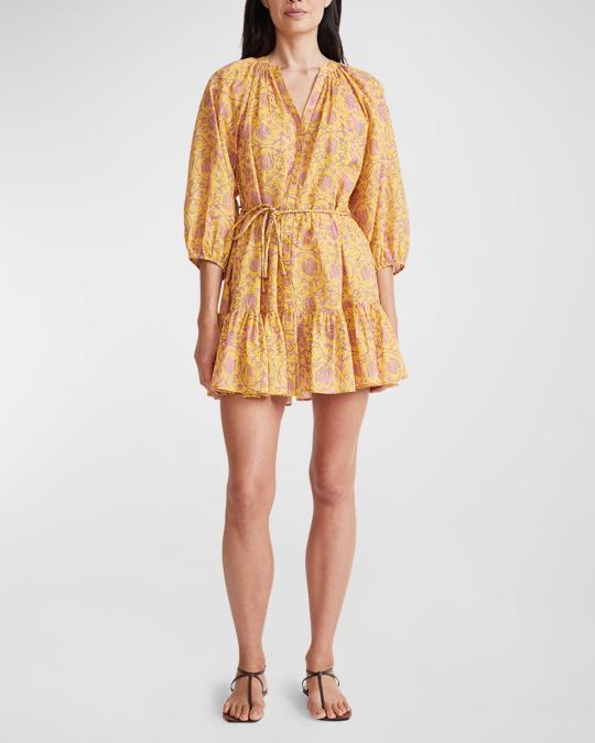 mini mitte dress Apiece Apart Mitte Floral Tiered Mini Dress