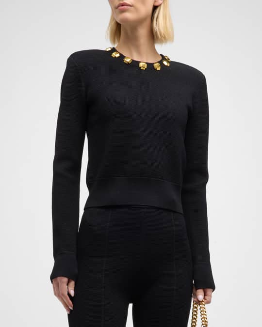 Studded Pique Knit Sweater