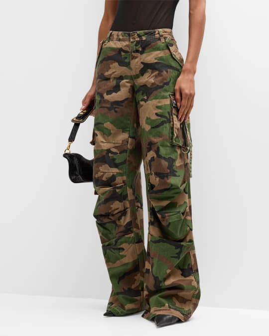 Two Tone Camo Cargo Sweatpants Women Fashion Baggy Camouflage