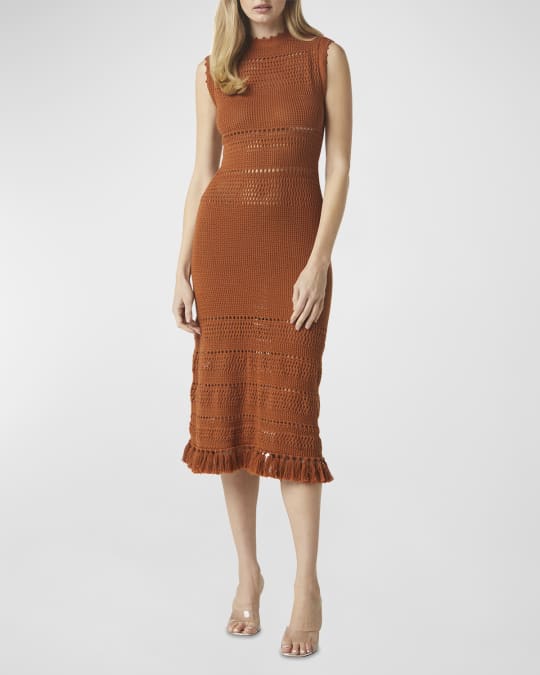 MISA Los Angeles Amanda Cashmere-Blend Sleeveless Crochet Midi Dress |  Neiman Marcus
