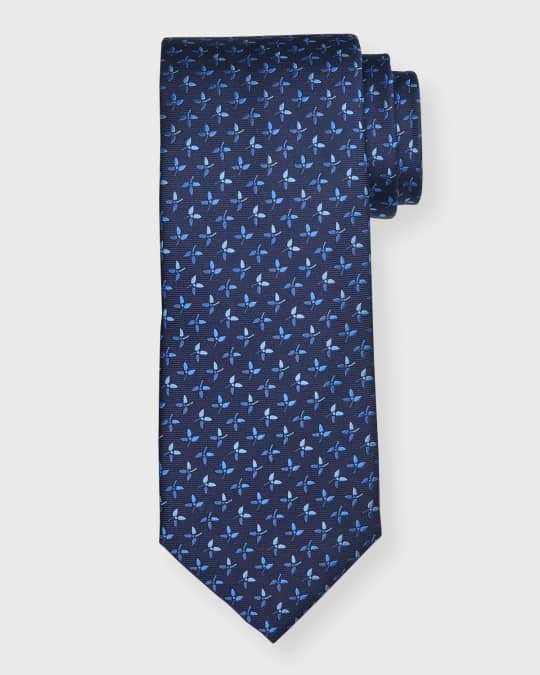 Canali Men's Woven Small Flower Silk Tie | Neiman Marcus