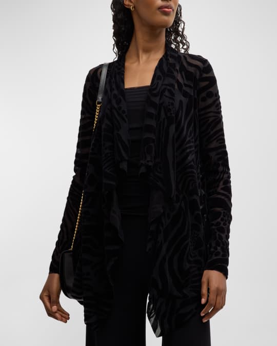 Fuzzi Open Front Burnout Tulle Cardigan Neiman Marcus