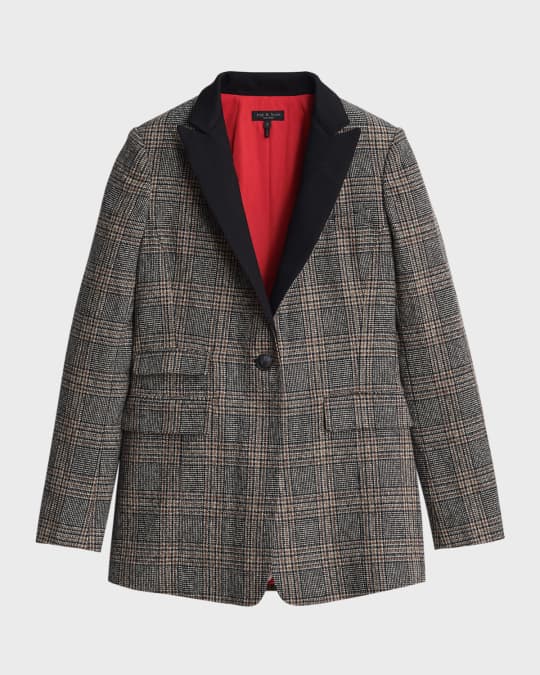 Rag Bone Paloma Plaid Japanese Cotton Blazer Neiman Marcus