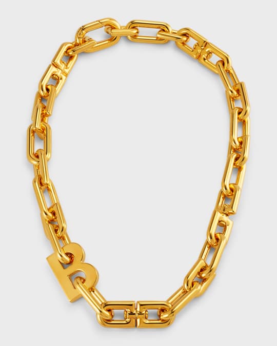 Balenciaga B Chain Thin Necklace | Neiman Marcus