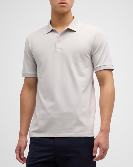 Theory Men's Precise Tipped Polo Shirt | Neiman Marcus