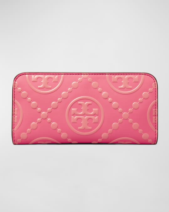 Tory Burch Kira Chevron Medium Slim Wallet in Pink