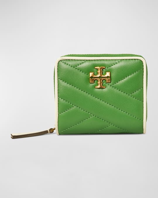 連休セール❗️Tory Burch Kira☆ 折り財布☆グリーン Tory Burch Kira Chevron-Quilted Leather Bifold Wallet | Neiman Marcus