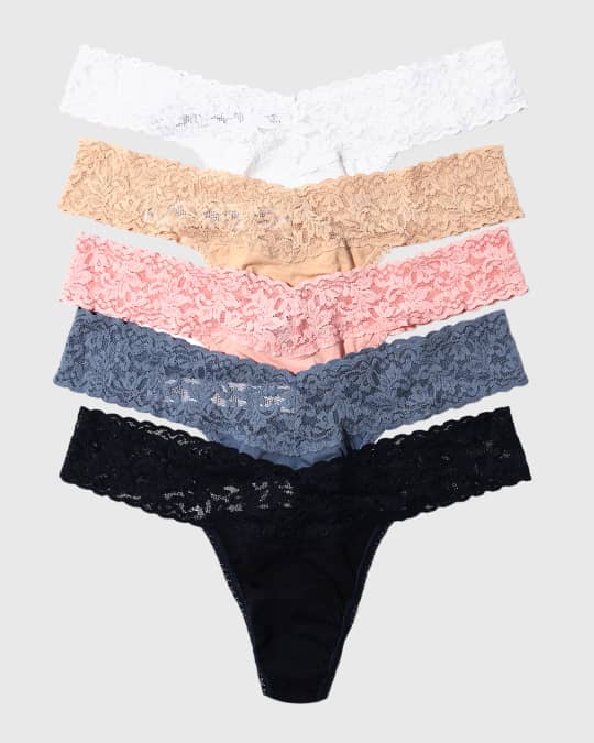 Five-Pack Low-Rise Cotton Thongs 