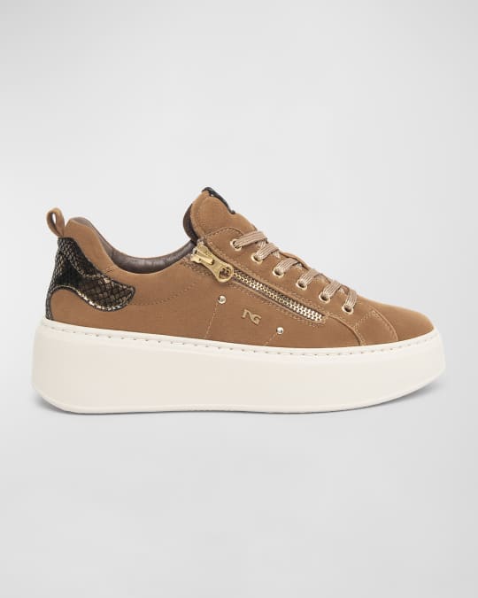 Wedge sneakers with zipper on sale