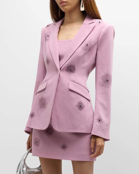 Cinq a Sept Cheyenne Heatset Sparkler Embroidered Blazer Neiman Marcus