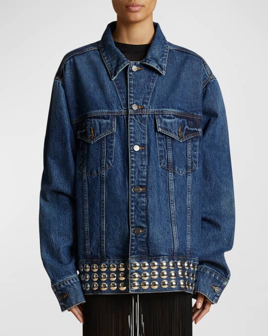 Khaite Grizzo Studded Oversized Denim Jacket | Neiman Marcus Khaite Grizzo Studded Oversized Denim Jacket | Neiman Marcus