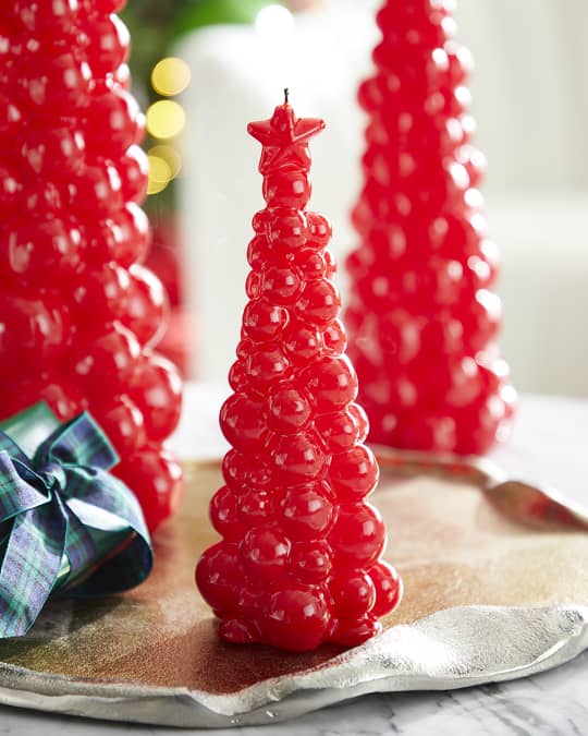 Neiman Marcus Red Christmas Tree Candle, Small Neiman Marcus