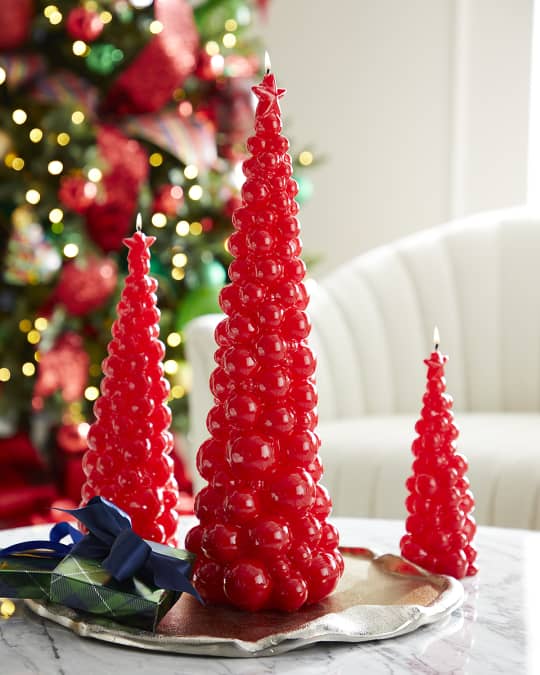 Neiman Marcus Red Christmas Tree Candle, Large Neiman Marcus