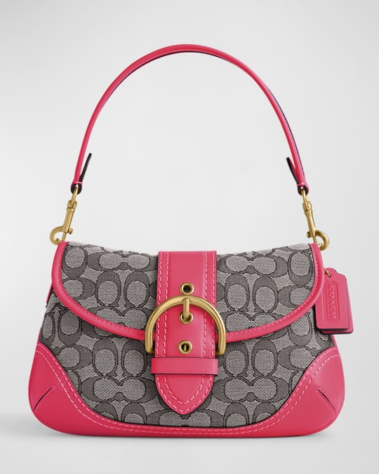 バッグ coach signature Soho mini Shoulder bag COACH SOHO MINI SIGNATURE MONOGRAM LOGO BLACK TOP HANDLE