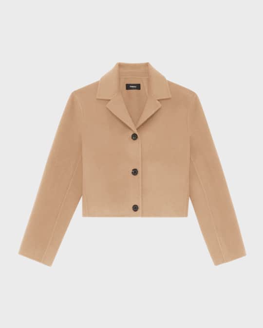 Theory Wool Crop Jacket Neiman Marcus