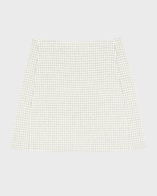 Theory Checked High Waist Mini Skirt Neiman Marcus