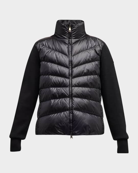 Moncler cropped puffer and wool cardigan sales