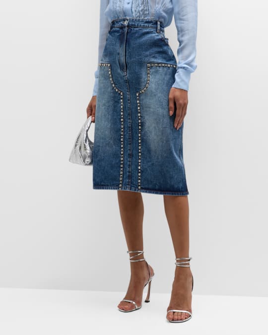 STONE WASHED DENIM SKIRT main image 0
