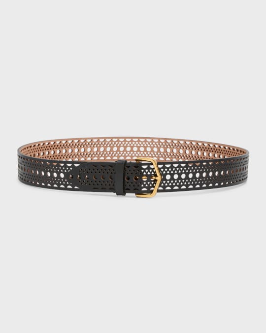 ベルト ALAIA VIENNE THIN PERFORATED LEATHER BELT ALAIA Vienne Thin Laser-Cut Leather Belt | Neiman Marcus