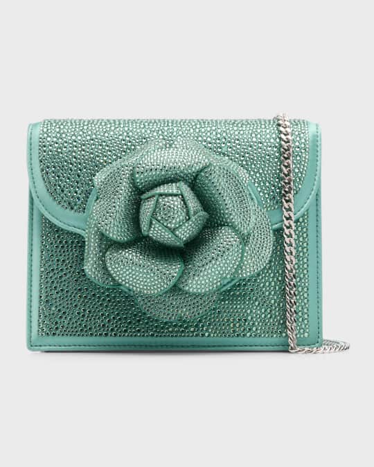 Mini Flower Crystal Embellished Crossbody Bag