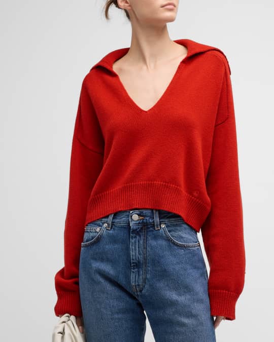 【LOULOU STUDIO】 Loulou Studio Aksi Cashmere-Blend Shawl Collar Sweater