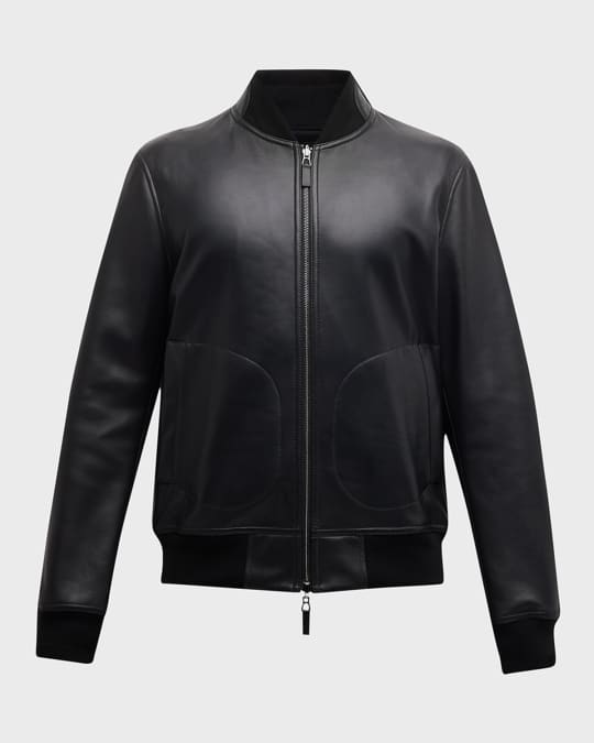 Armani mens sales leather jacket