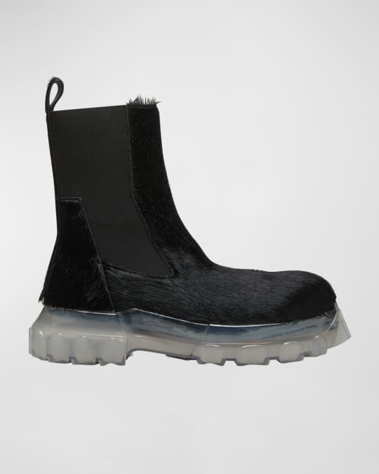 Rick Owens Men's Beatle Bozo Tractor Calf Hair Chelsea Boots