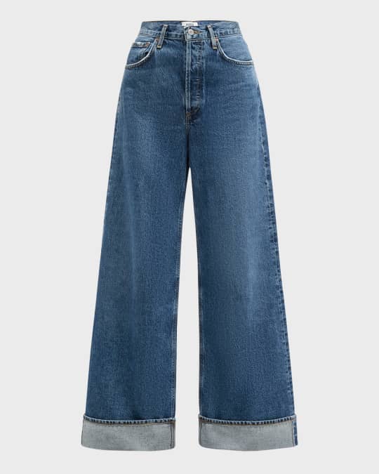 Dame Wide-Leg Cuffed Jeans