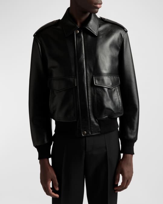 Bally Men's Zip-Front Leather Jacket | Neiman Marcus