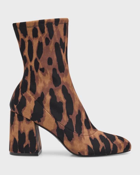 Leopard Block Heel Knee Boots