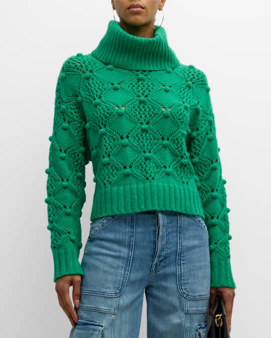 Cashmere Turtleneck Popcorn Sweater