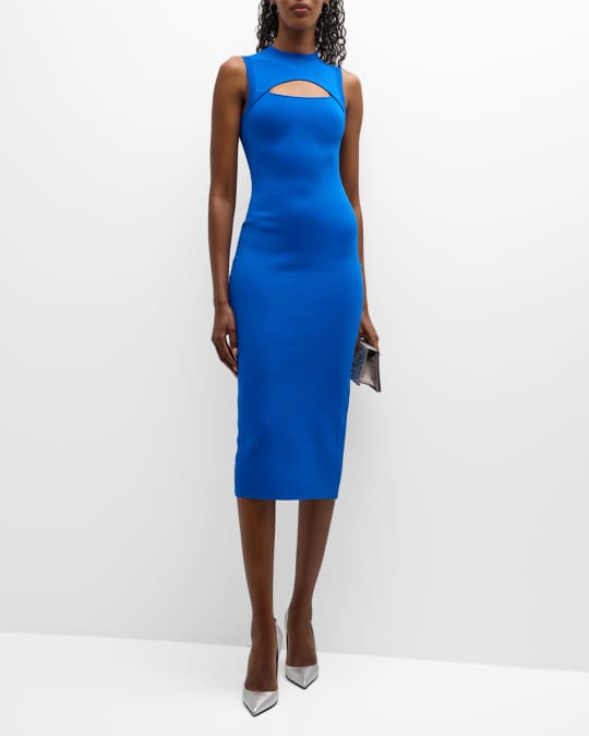 Victoria Beckham VB Body Cutout Knit Body Con Midi Dress Neiman Marcus