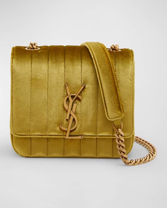 Saint Laurent Vicky Small YSL Crossbody Bag in Quilted Velvet Neiman Marcus