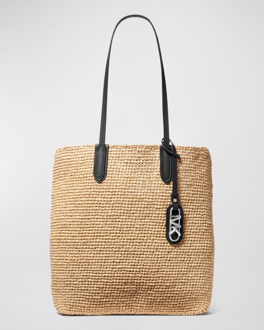 Large North South Straw Tote Bag