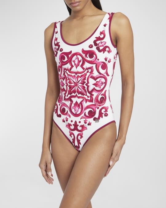 Dolce&Gabbana Majolica-Print One-Piece Swimsuit