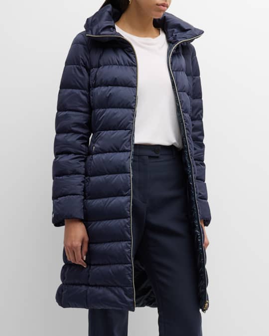 Midi puffer coat with hood best sale
