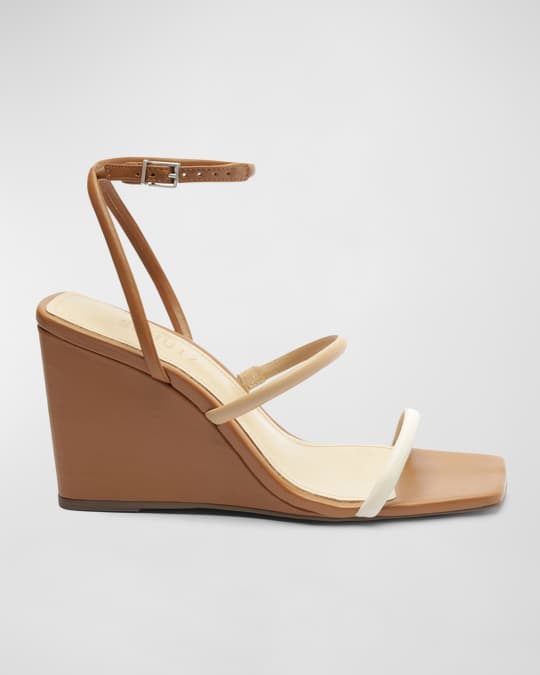 Nylla Tricolored Ankle Strap Wedge Sandals