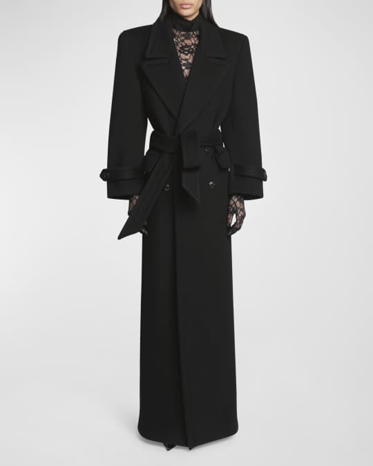 コート SAINT LAURENT Cashmere And Wool Belted Coat SAINT LAURENT belted coat in cashmere and wool | ysl