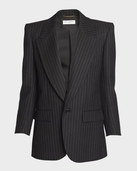Saint Laurent Pinstripe Single Breasted Blazer Jacket Neiman Marcus