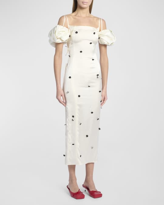 midi sparkly cocktail dress strapless sequin midi dress Rose gold / Small