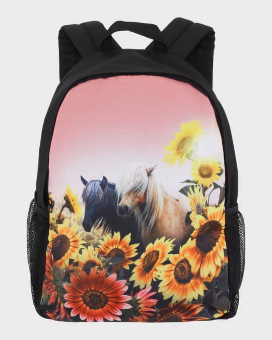 Molo Girl s Solo Horse Flowers Printed Backpack Neiman Marcus