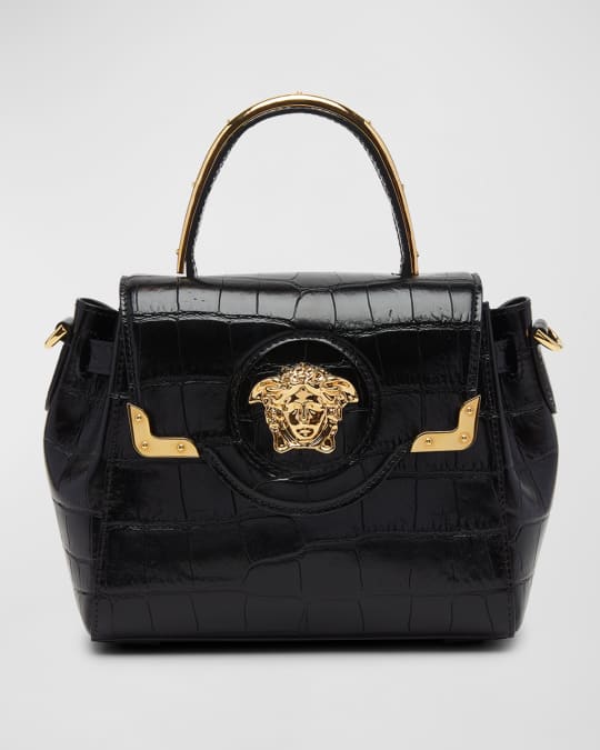 Versace small black bag best sale